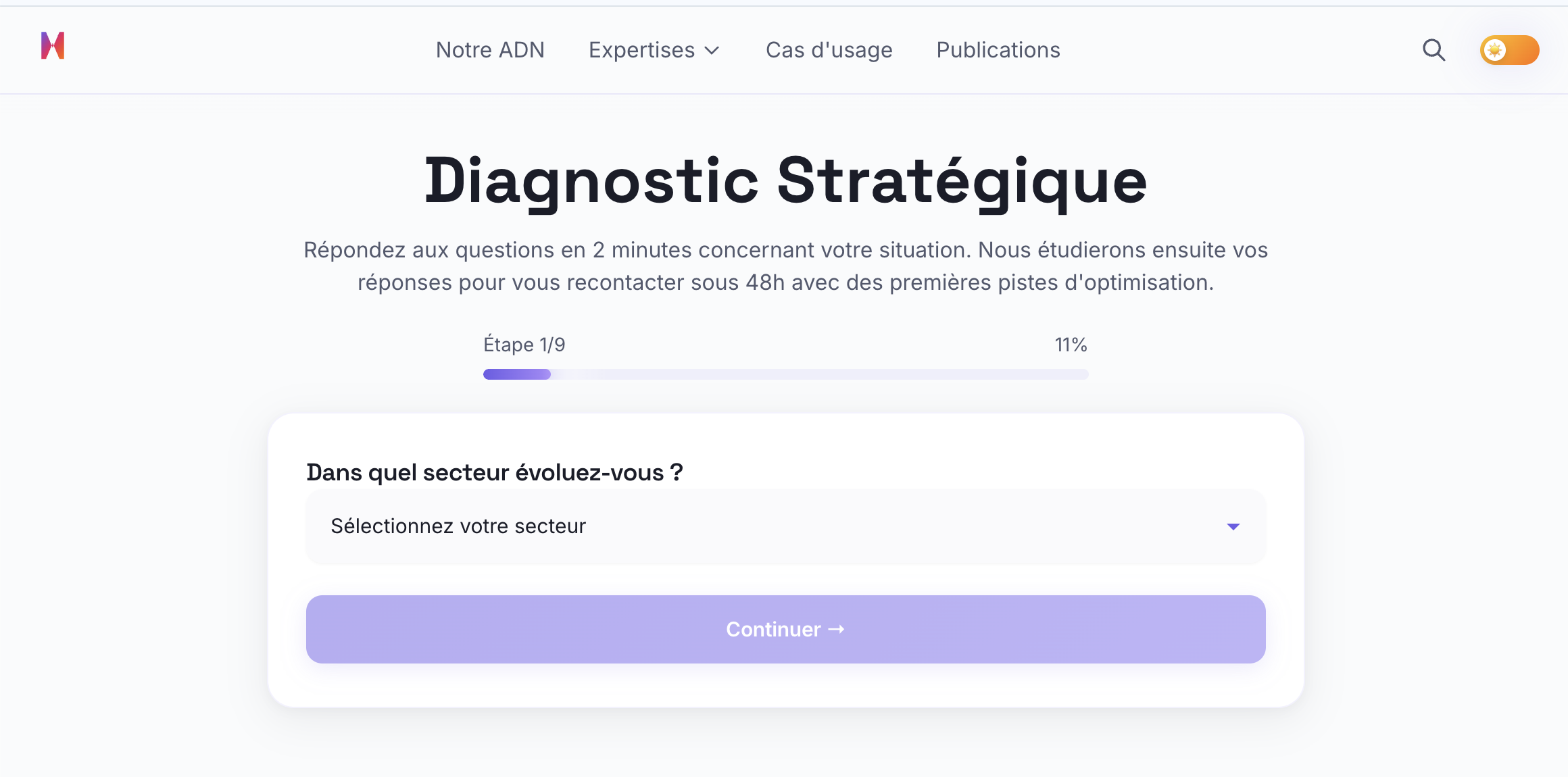 Capture du formulaire de diagnostic Nixelis