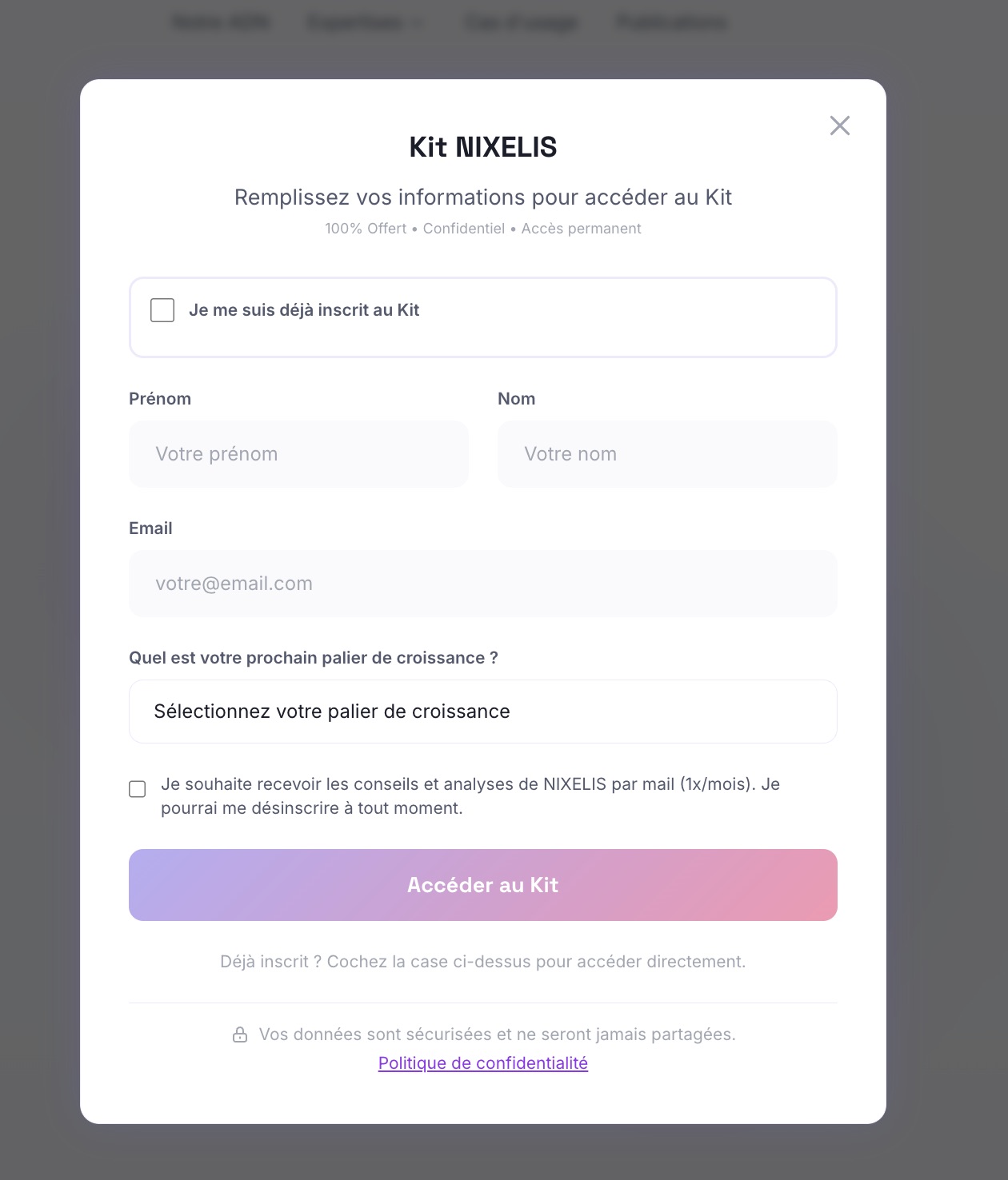 Connexion au Kit d'Auto-Diagnostic Nixelis
